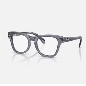 Ray-Ban RB9707V Ophthalmic Eyeglasses Polished Transparent Blue 46eye New n Case